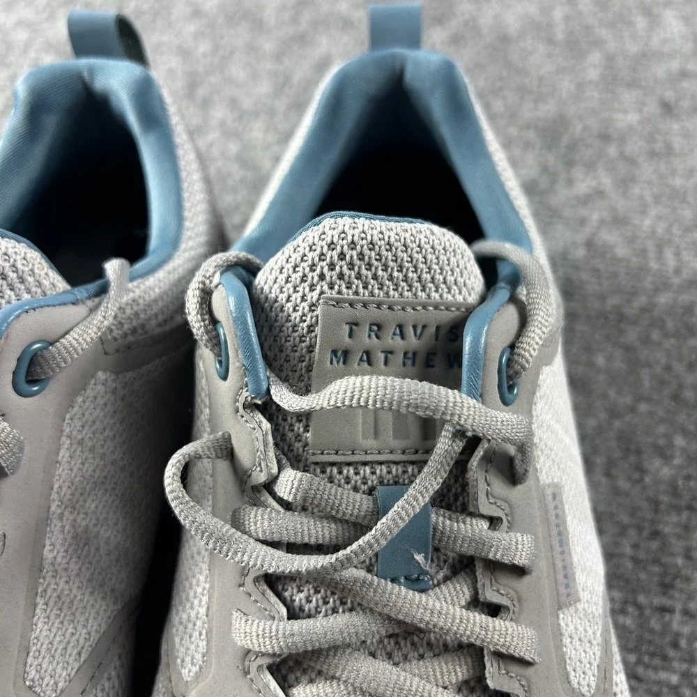 TravisMathew The Moneymaker‎ Golf Shoes Mens 10.5 Grey Blue Spikeless 1MAA224